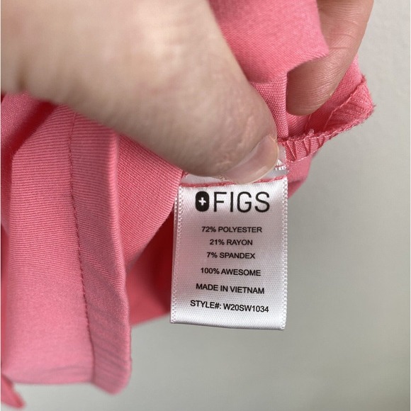 Figs Womens Elmina Size Large Pink Collared Button Up Scrub Top with Poc… - Picture 6 of 7